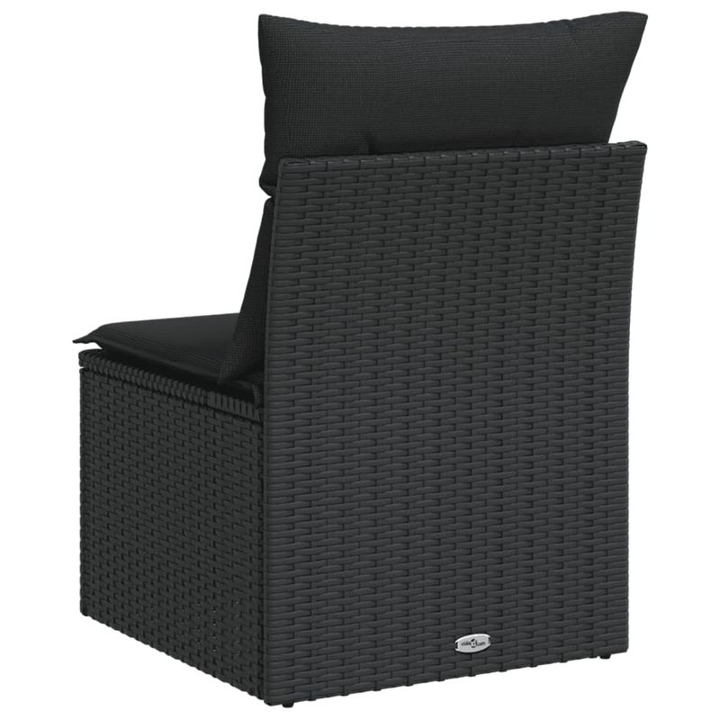 Casa si Gradina - Gradina si terasa - Mobilier exterior - Canapele si fotolii gradina - Canapea de gradina fara cotiere, cu perne, negru, poliratan - Infinity.ro