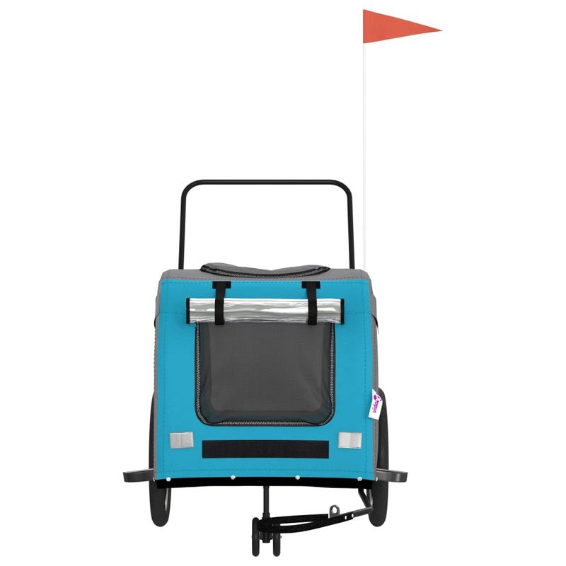 Petshop - Accesorii petshop - Culcusuri si custi - Genti si articole transport - Remorca bicicleta animale companie, albastru/gri, oxford/fier - Infinity.ro