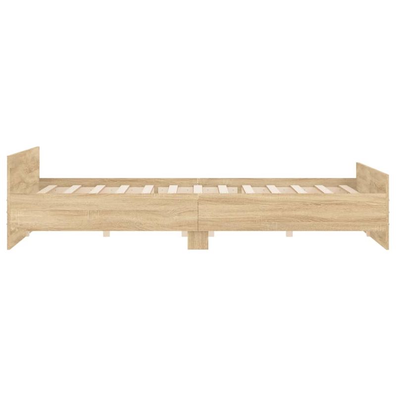 Casa si Gradina - Mobilier - Paturi si accesorii - Paturi - Cadru pat cu tablie la cap/picioare, stejar sonoma, 200x200 cm - Infinity.ro