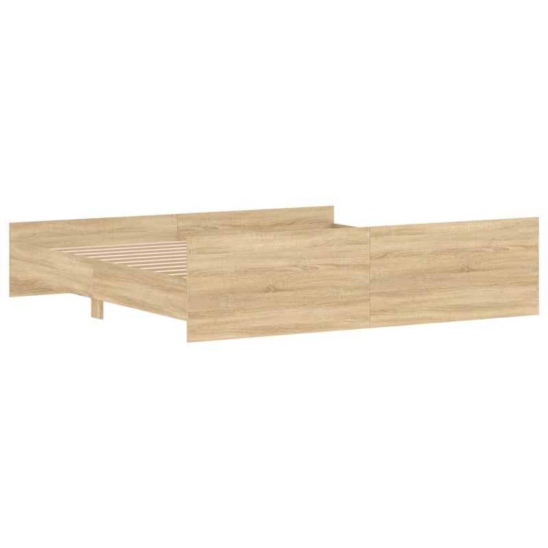 Casa si Gradina - Mobilier - Paturi si accesorii - Paturi - Cadru pat cu tablie la cap/picioare, stejar sonoma, 200x200 cm - Infinity.ro