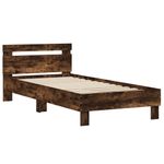 Casa si Gradina - Mobilier - Paturi si accesorii - Paturi - Cadru de pat cu tablie stejar fumuriu 75x190 cm lemn prelucrat - Infinity.ro