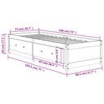 Casa si Gradina - Mobilier - Paturi si accesorii - Paturi - Pat de zi, maro ceruit, 75x190 cm, lemn masiv de pin - Infinity.ro