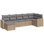 Casa si Gradina - Gradina si terasa - Mobilier exterior - Canapele si fotolii gradina - Set canapele de gradina, 7 piese, cu perne, bej, poliratan - Infinity.ro