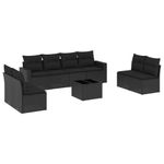 Casa si Gradina - Gradina si terasa - Mobilier exterior - Canapele si fotolii gradina - Set mobilier de gradina cu perne, 9 piese, negru, poliratan - Infinity.ro