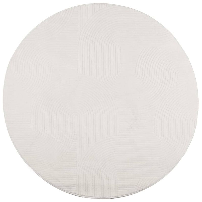 Casa si Gradina - Textile si covoare - Covoare - Covoare casa - Covor "IZA" aspect scandinav, cu fire scurte, crem, Ø 160 cm - Infinity.ro