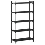 Casa si Gradina - Mobilier - Biblioteci si rafturi - Biblioteci - Biblioteca cu 5 niveluri, negru, 80x30x154 cm, lemn prelucrat - Infinity.ro