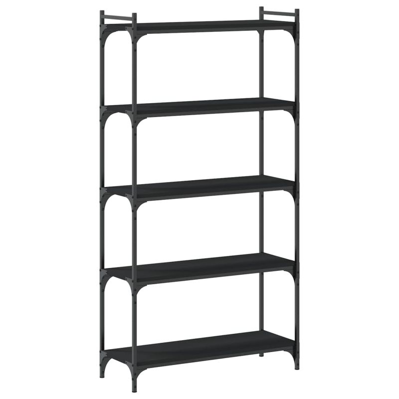 Casa si Gradina - Mobilier - Biblioteci si rafturi - Biblioteci - Biblioteca cu 5 niveluri, negru, 80x30x154 cm, lemn prelucrat - Infinity.ro