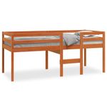 Casa si Gradina - Mobilier - Paturi si accesorii - Paturi - Pat inalt de dormitor, maro ceruit, 80x200 cm, lemn masiv pin - Infinity.ro