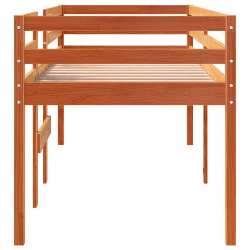 Casa si Gradina - Mobilier - Paturi si accesorii - Paturi - Pat inalt de dormitor, maro ceruit, 80x200 cm, lemn masiv pin - Infinity.ro