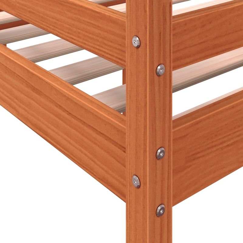 Casa si Gradina - Mobilier - Paturi si accesorii - Paturi - Pat inalt de dormitor, maro ceruit, 80x200 cm, lemn masiv pin - Infinity.ro