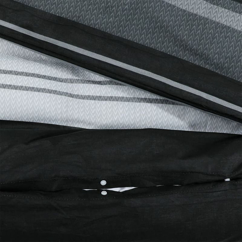 Casa si Gradina - Textile si covoare - Lenjerii de pat - Seturi de lenjerie - Set cu husa de pilota, negru și alb, 200x200 cm, bumbac, mărime 200x200 cm + 60x70 cm - Infinity.ro