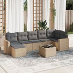 Casa si Gradina - Gradina si terasa - Mobilier exterior - Seturi mobila gradina - Set canapele de gradina, 8 piese, cu perne, bej, poliratan - Infinity.ro