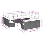 Casa si Gradina - Gradina si terasa - Mobilier exterior - Seturi mobila gradina - Set canapele de gradina, 14 piese, cu perne, bej, poliratan - Infinity.ro