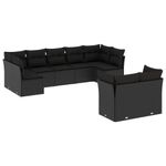 Casa si Gradina - Gradina si terasa - Mobilier exterior - Seturi mobila gradina - Set mobilier de gradina cu perne, 9 piese, negru, poliratan - Infinity.ro