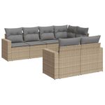Casa si Gradina - Gradina si terasa - Mobilier exterior - Canapele si fotolii gradina - Set canapele de gradina, 7 piese, cu perne, bej, poliratan - Infinity.ro