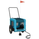 Petshop - Accesorii petshop - Culcusuri si custi - Genti si articole transport - Remorca bicicleta animale companie, albastru/negru, oxford/fier - Infinity.ro