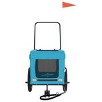 Petshop - Accesorii petshop - Culcusuri si custi - Genti si articole transport - Remorca bicicleta animale companie, albastru/negru, oxford/fier - Infinity.ro