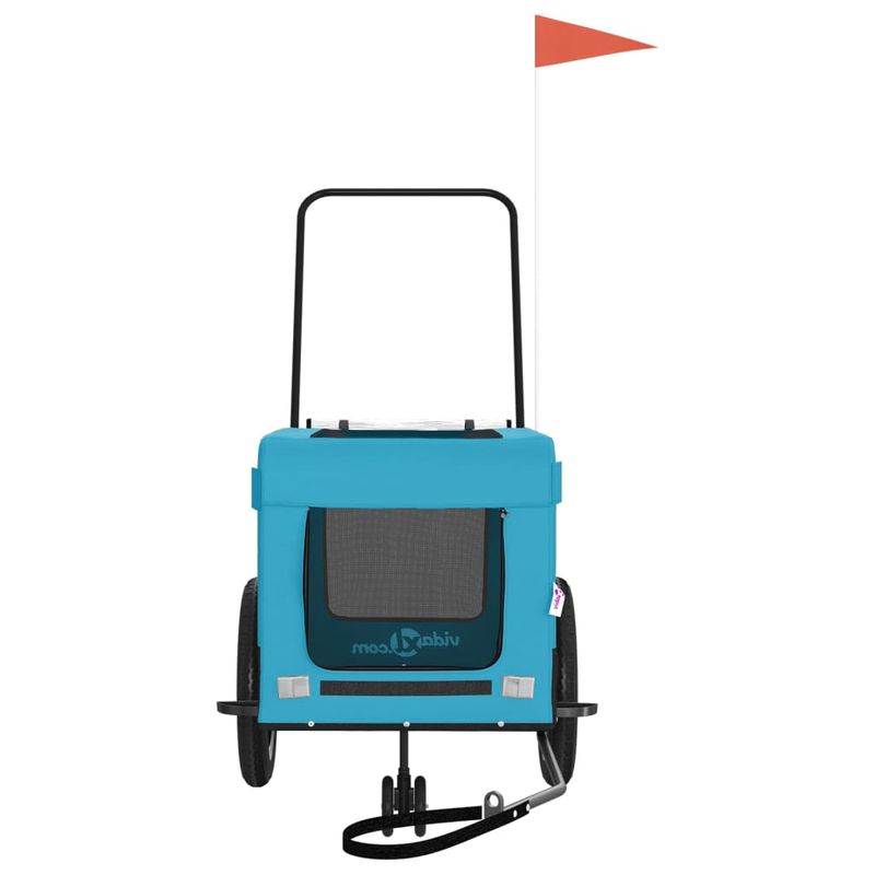 Petshop - Accesorii petshop - Culcusuri si custi - Genti si articole transport - Remorca bicicleta animale companie, albastru/negru, oxford/fier - Infinity.ro