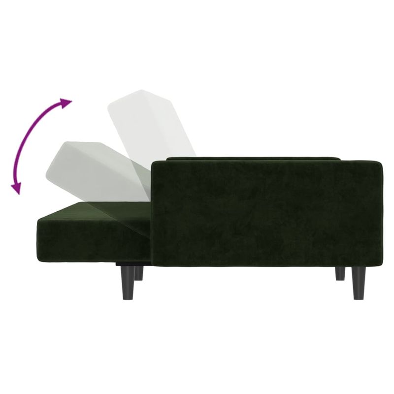 Casa si Gradina - Mobilier - Canapele si coltare - Canapele - Canapea extensibila cu 2 locuri, verde inchis, catifea - Infinity.ro