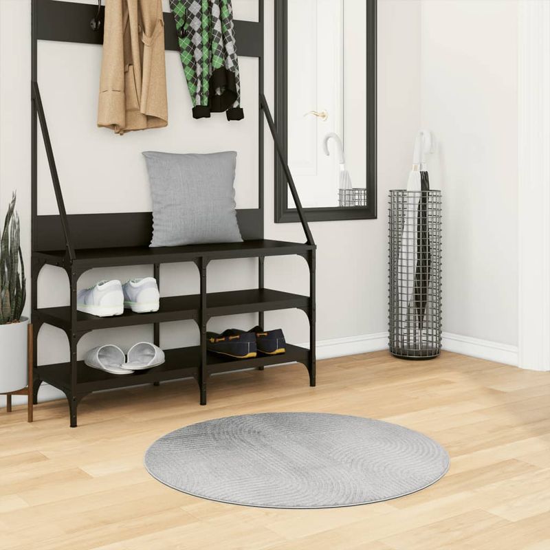 Casa si Gradina - Textile si covoare - Covoare - Covoare casa - Covor "IZA" aspect scandinav, cu fire scurte, gri, Ø 80 cm - Infinity.ro