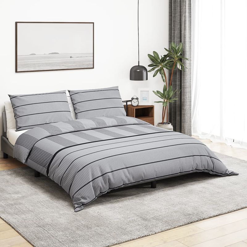 Casa si Gradina - Textile si covoare - Lenjerii de pat - Seturi de lenjerie - Set cu husa de pilota, gri deschis, 135x200 cm, bumbac - Infinity.ro