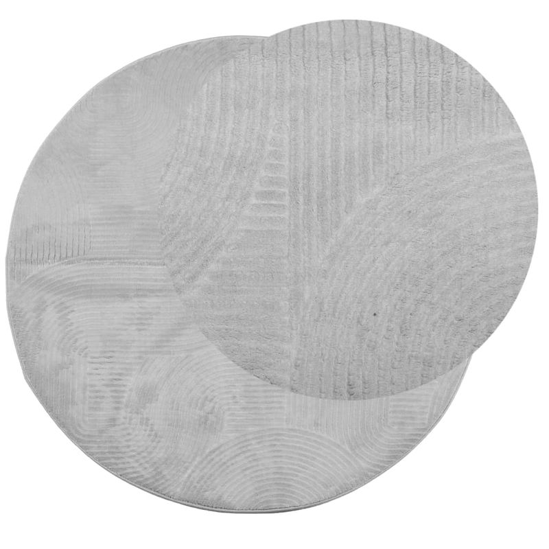 Casa si Gradina - Textile si covoare - Covoare - Covoare casa - Covor "IZA" aspect scandinav, cu fire scurte, gri, Ø 80 cm - Infinity.ro