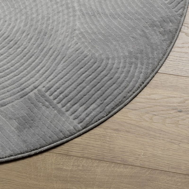 Casa si Gradina - Textile si covoare - Covoare - Covoare casa - Covor "IZA" aspect scandinav, cu fire scurte, gri, Ø 80 cm - Infinity.ro