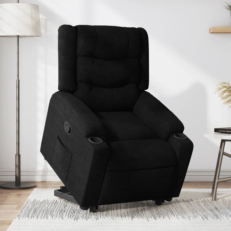 Casa si Gradina - Mobilier - Scaune si fotolii - Fotolii - Fotoliu rabatabil cu ridicare pe verticala, negru, textil - Infinity.ro