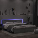 Casa si Gradina - Mobilier - Paturi si accesorii - Paturi - Cadru de pat cu tablie si LED, gri sonoma, 200x200 cm - Infinity.ro