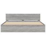 Casa si Gradina - Mobilier - Paturi si accesorii - Paturi - Cadru de pat cu tablie si LED, gri sonoma, 200x200 cm - Infinity.ro