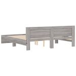 Casa si Gradina - Mobilier - Paturi si accesorii - Paturi - Cadru de pat cu tablie si LED, gri sonoma, 200x200 cm - Infinity.ro