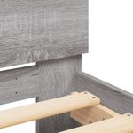 Casa si Gradina - Mobilier - Paturi si accesorii - Paturi - Cadru de pat cu tablie si LED, gri sonoma, 200x200 cm - Infinity.ro