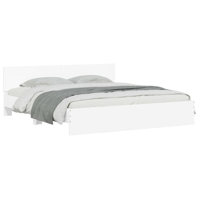Casa si Gradina - Mobilier - Paturi si accesorii - Paturi - Cadru de pat cu tablie, alb, 180x200 cm - Infinity.ro
