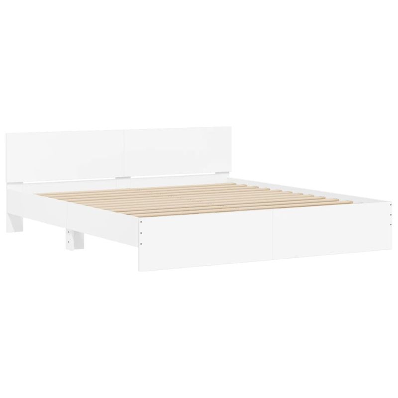 Casa si Gradina - Mobilier - Paturi si accesorii - Paturi - Cadru de pat cu tablie, alb, 180x200 cm - Infinity.ro