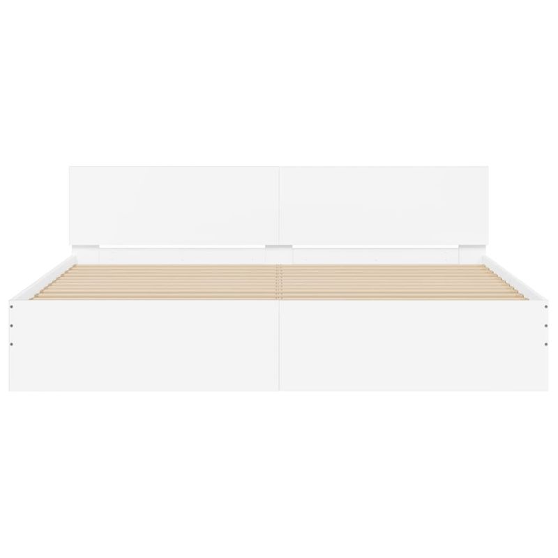 Casa si Gradina - Mobilier - Paturi si accesorii - Paturi - Cadru de pat cu tablie, alb, 180x200 cm - Infinity.ro