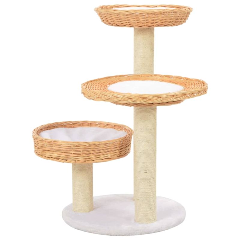 Petshop - Accesorii petshop - Jucarii animale - Ansambluri de joaca - Ansamblu pentru pisici cu stalp funie sisal, lemn de salcie - Infinity.ro