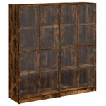 Casa si Gradina - Mobilier - Biblioteci si rafturi - Biblioteci - Biblioteca cu usi stejar fumuriu 136x37x142 cm lemn compozit - Infinity.ro