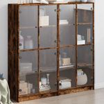 Casa si Gradina - Mobilier - Biblioteci si rafturi - Biblioteci - Biblioteca cu usi stejar fumuriu 136x37x142 cm lemn compozit - Infinity.ro