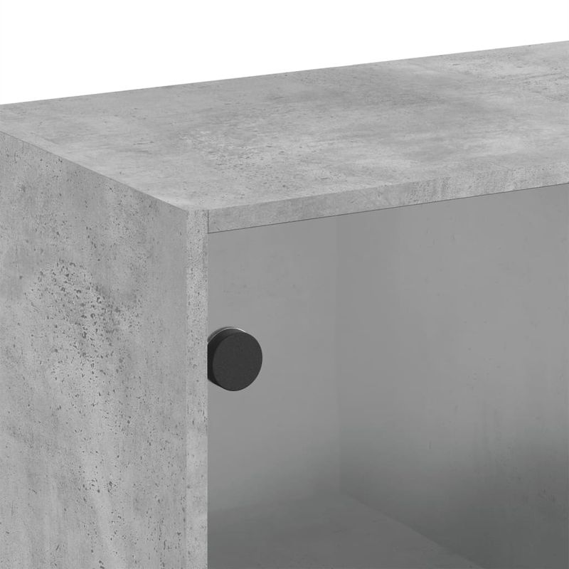 Casa si Gradina - Mobilier - Dulapuri si sifoniere - Dulapuri - Dulap de perete cu usi din sticla, gri beton, 68x37x68,5 cm - Infinity.ro