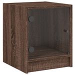 Casa si Gradina - Mobilier - Comode si corpuri - Noptiere - Noptiera cu usa din sticla, stejar maro, 35x37x42 cm - Infinity.ro