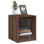 Casa si Gradina - Mobilier - Comode si corpuri - Noptiere - Noptiera cu usa din sticla, stejar maro, 35x37x42 cm - Infinity.ro