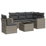 Casa si Gradina - Gradina si terasa - Mobilier exterior - Seturi mobila gradina - Set mobilier gradina cu perne, 6 piese, gri, poliratan - Infinity.ro