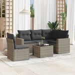 Casa si Gradina - Gradina si terasa - Mobilier exterior - Seturi mobila gradina - Set mobilier gradina cu perne, 6 piese, gri, poliratan - Infinity.ro