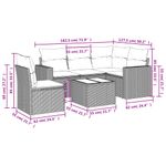 Casa si Gradina - Gradina si terasa - Mobilier exterior - Seturi mobila gradina - Set mobilier gradina cu perne, 6 piese, gri, poliratan - Infinity.ro