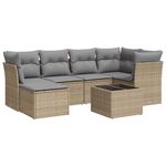 Casa si Gradina - Gradina si terasa - Mobilier exterior - Seturi mobila gradina - Set canapele de gradina, 7 piese, cu perne, bej, poliratan - Infinity.ro