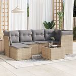 Casa si Gradina - Gradina si terasa - Mobilier exterior - Seturi mobila gradina - Set canapele de gradina, 7 piese, cu perne, bej, poliratan - Infinity.ro