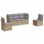 Casa si Gradina - Gradina si terasa - Mobilier exterior - Seturi mobila gradina - Set canapele de gradina cu perne, 5 piese, bej, poliratan - Infinity.ro