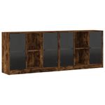 Casa si Gradina - Mobilier - Biblioteci si rafturi - Biblioteci - Biblioteca cu usi stejar fumuriu 204x37x75 cm lemn compozit - Infinity.ro
