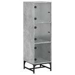 Casa si Gradina - Mobilier - Comode si corpuri - Comode - Dulap cu usi din sticla, gri beton, 35x37x120 cm - Infinity.ro
