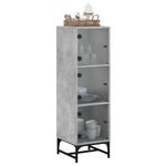 Casa si Gradina - Mobilier - Comode si corpuri - Comode - Dulap cu usi din sticla, gri beton, 35x37x120 cm - Infinity.ro